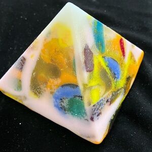 Serenity “Handmade Cast Glass Pyramid   4”x3.5” Original design